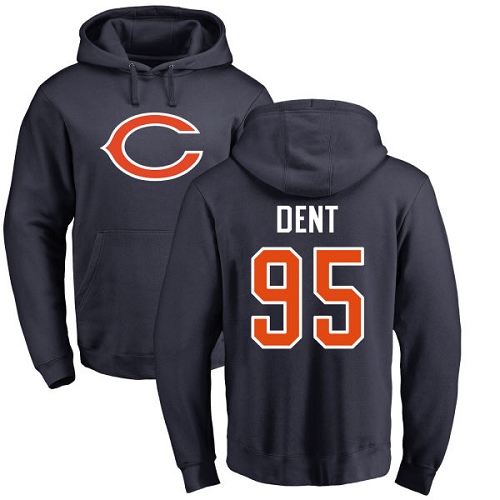 Chicago Bears Men Navy Blue Richard Dent Name and Number Logo NFL Football #95 Pullover Hoodie Sweatshirts->chicago bears->NFL Jersey